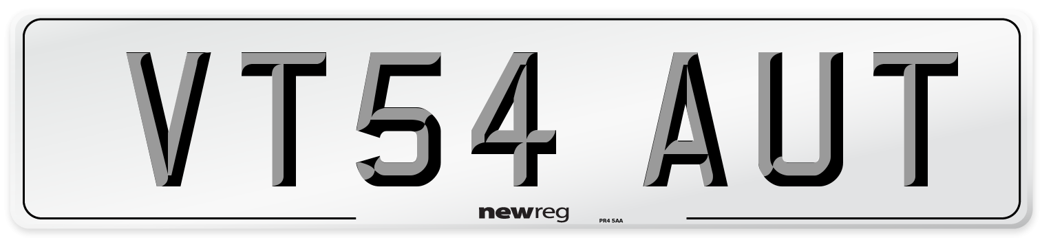 VT54 AUT Number Plate from New Reg
